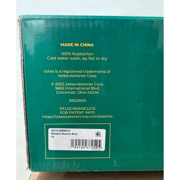 Totes Womens Clogs Size 10 Light Blue Rubberlon - Picture 3 of 3